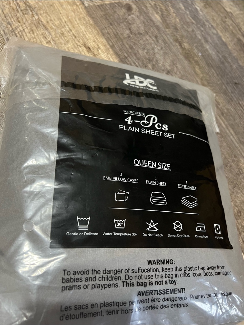 DC Plain Sheet Set in Gray and Black